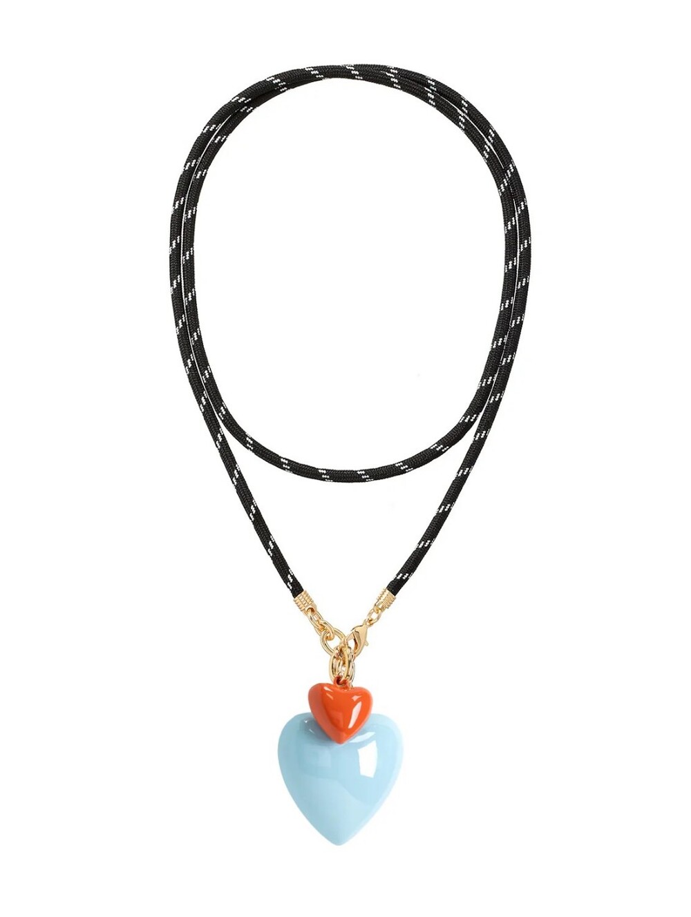 Roxanne Assoulin The Happy Cord Long Big Double Heart Necklace